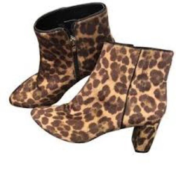 NINE WEST 8.5 Faux Fur Cheetah Animal Print Bootie Boots - Picture 11 of 11